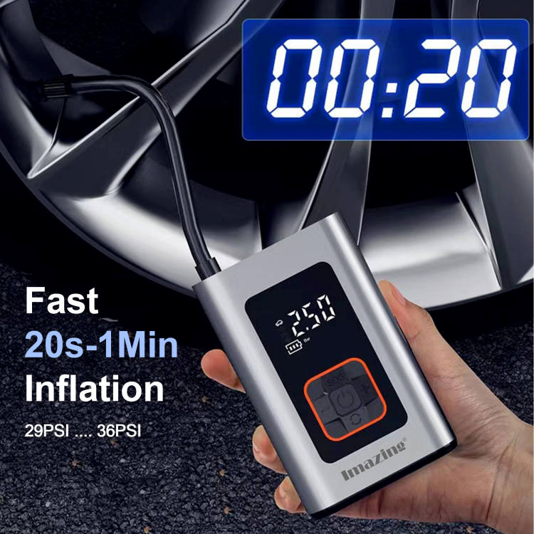 Imazing Akku-Reifenfüller, Luftkompressor, digitales Manometer, Luftpumpe LY-656-5