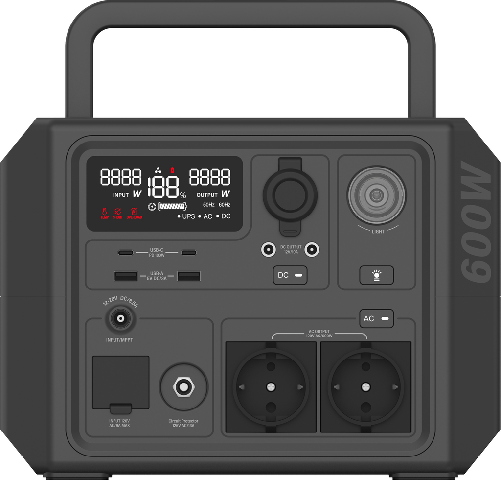 Imazing Tragbares Kraftwerk BP601, Backup-Lithium-Batterie, max. 110 V/360 W reine Sinuswellen-Wechselstromsteckdose, für Outdoor, Camping, Reisen, Jagd, Verdunkelung