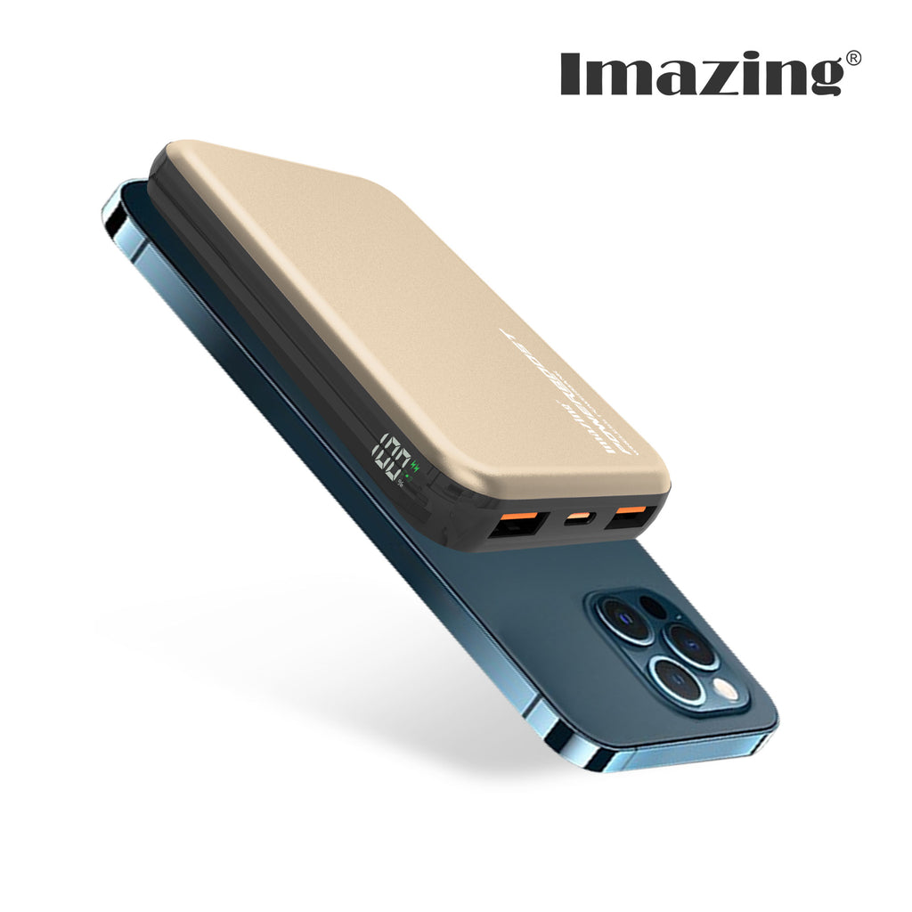 Imazing IS12 magnetischer Akku, Powerbank-Akku, kabelloses Laden, 10.000 mAh, max. 15 W