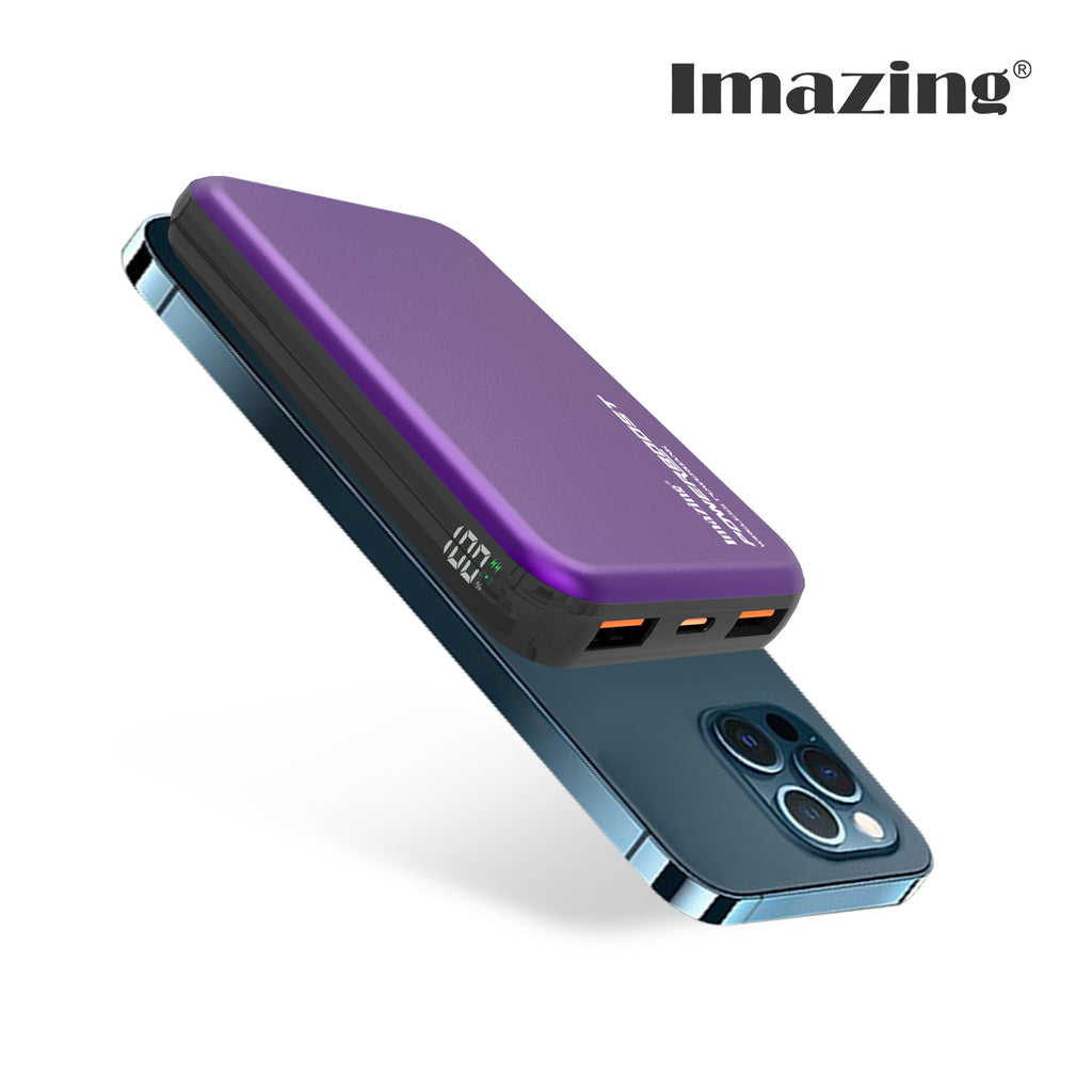 Imazing IS12 magnetischer Akku, Powerbank-Akku, kabelloses Laden, 10.000 mAh, max. 15 W