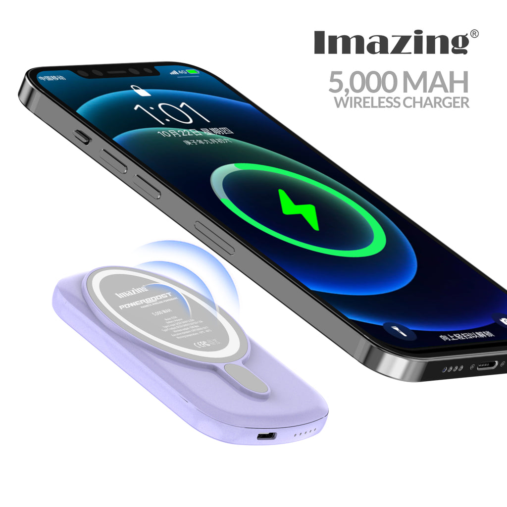 Imazing E33A magnetischer Akku, Powerbank-Akku, kabelloses Laden, 5000 mAh, max. 15 W