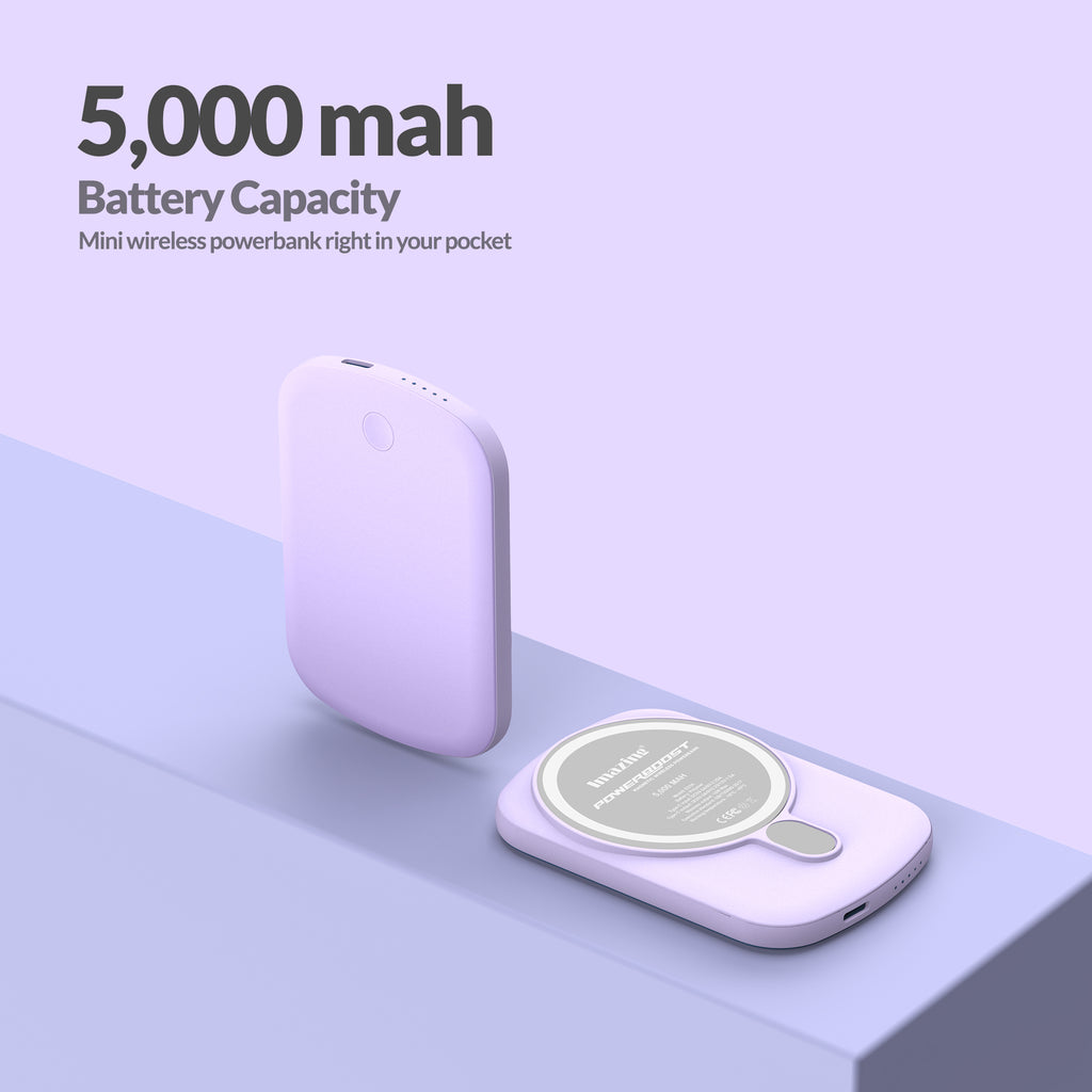 Imazing E33A magnetischer Akku, Powerbank-Akku, kabelloses Laden, 5000 mAh, max. 15 W