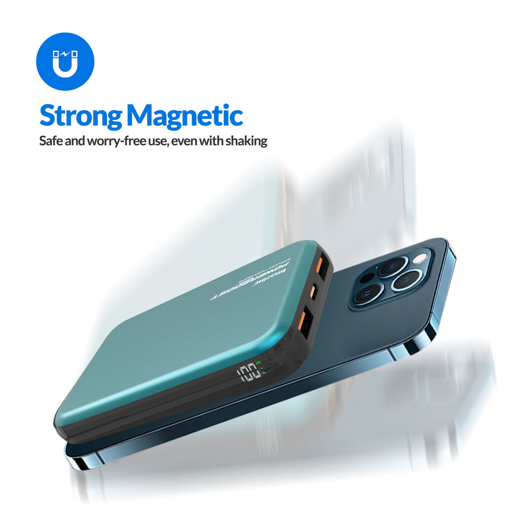 Imazing IS12 magnetischer Akku, Powerbank-Akku, kabelloses Laden, 10.000 mAh, max. 15 W