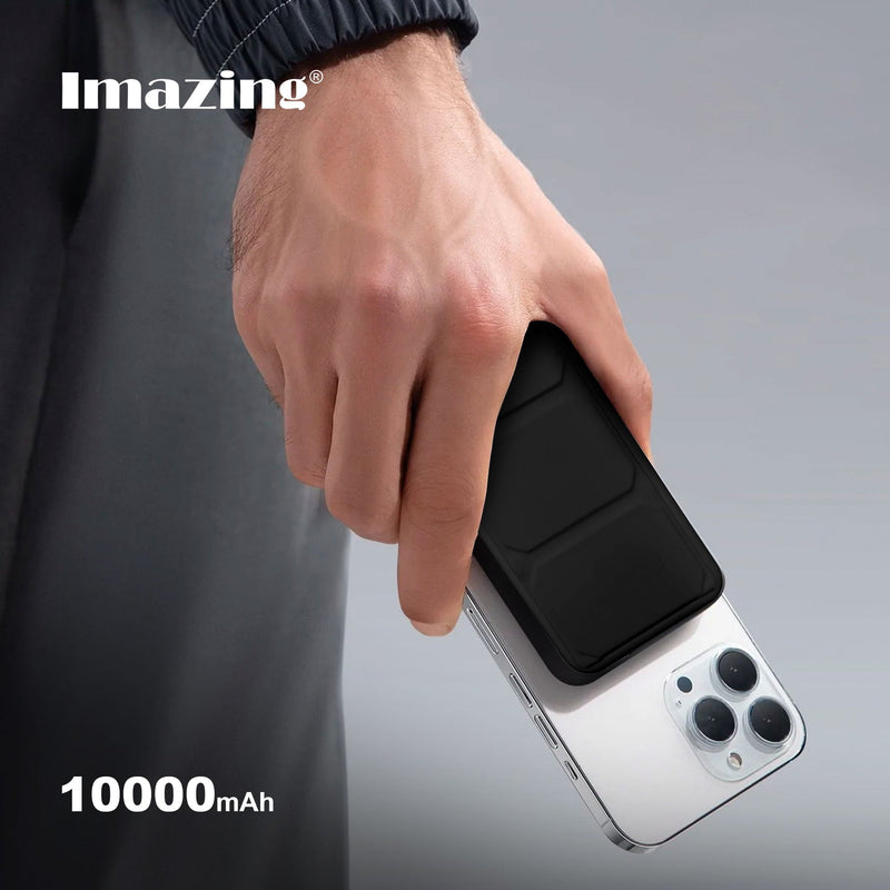 Imazing A27-01 Magnetischer Akku, Powerbank-Akku, kabelloses Laden, 10.000 mAh, max. 15 W