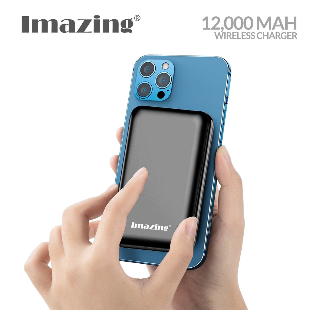 Imazing CK106 magnetischer Akku, Powerbank-Akku, kabelloses Laden, 12.000 mAh, max. 15 W