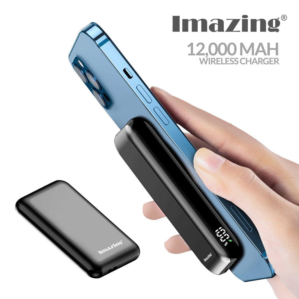 Imazing CK106 magnetischer Akku, Powerbank-Akku, kabelloses Laden, 12.000 mAh, max. 15 W
