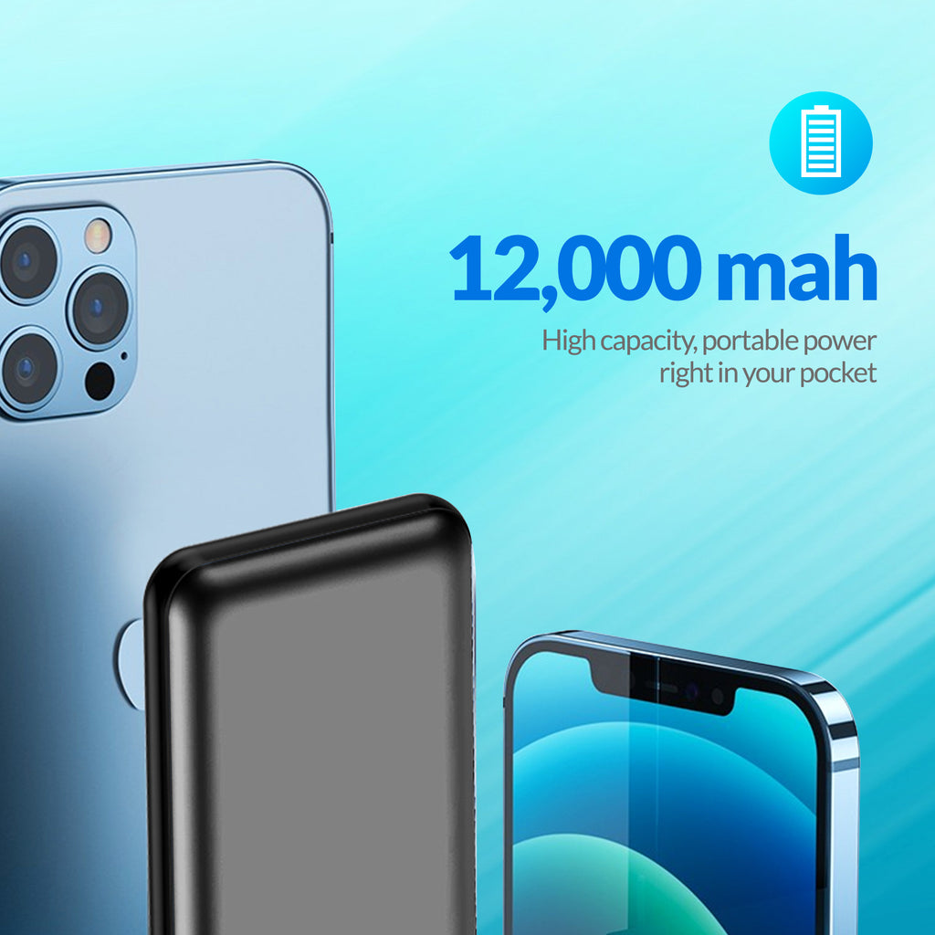 Imazing CK106 magnetischer Akku, Powerbank-Akku, kabelloses Laden, 12.000 mAh, max. 15 W