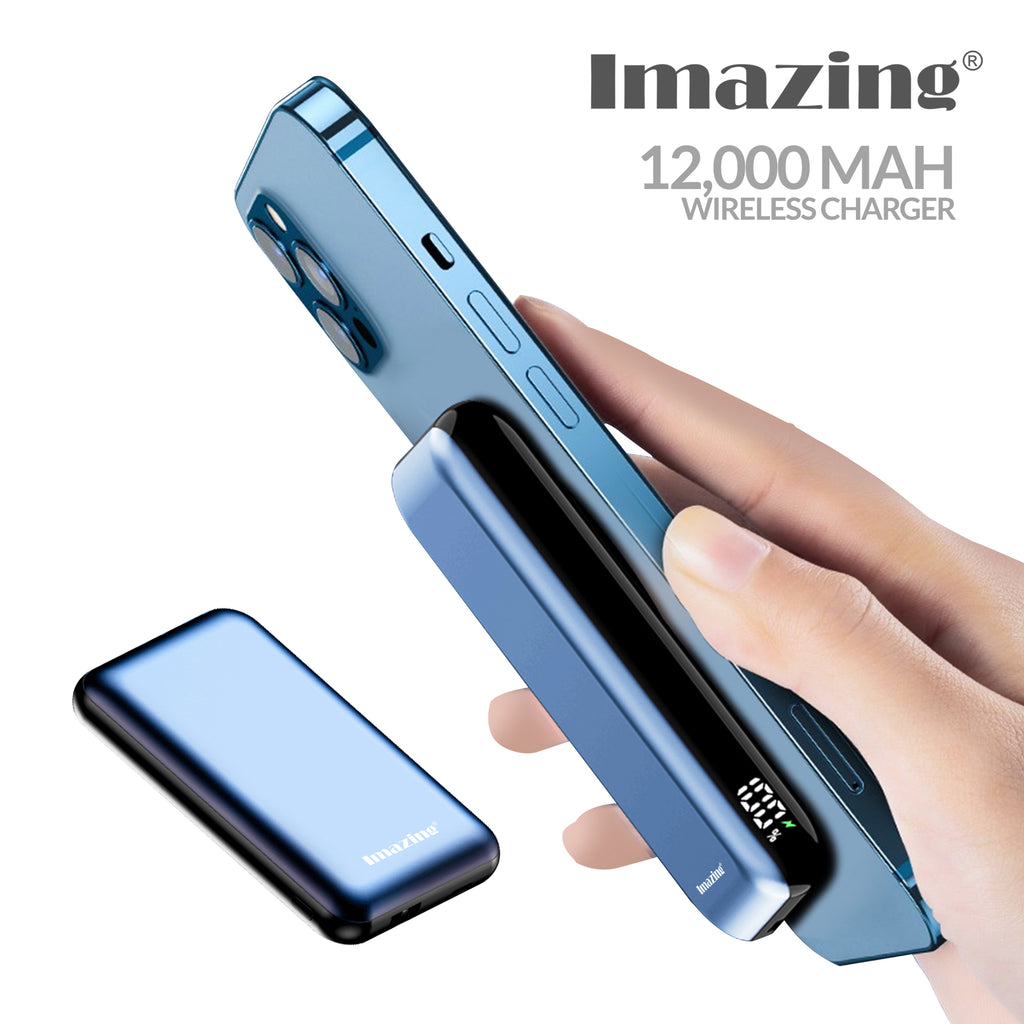 Imazing CK106 magnetischer Akku, Powerbank-Akku, kabelloses Laden, 12.000 mAh, max. 15 W