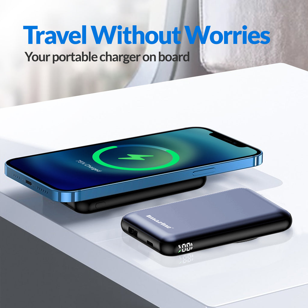 Imazing CK106 magnetischer Akku, Powerbank-Akku, kabelloses Laden, 12.000 mAh, max. 15 W