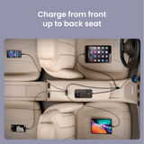 Автомобильное зарядное устройство Imaging IMSC05, зарядное устройство на передней стороне и зарядное устройство на заднем сиденье, общая мощность зарядки 102 Вт.