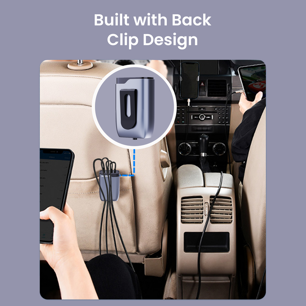 Автомобильное зарядное устройство Imaging IMSC05, зарядное устройство на передней стороне и зарядное устройство на заднем сиденье, общая мощность зарядки 102 Вт.